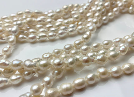6x7-8 mm AAA Natural White High Luster Baby Edison Baroque Freshwater Pearl Beads Genuine Tear Drop Shape Small Edison Pearls #P1444