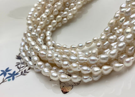 6x7-8 mm AAA Natural White High Luster Baby Edison Baroque Freshwater Pearl Beads Genuine Tear Drop Shape Small Edison Pearls #P1444