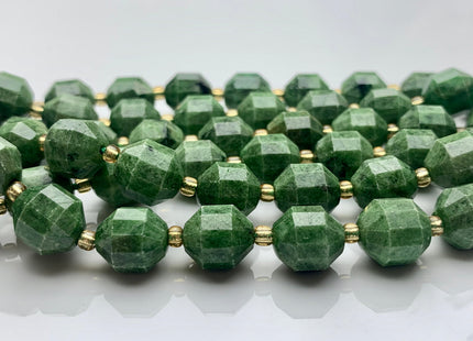 9x10mm AAA Half Strand Faceted Energy Prism Cut Diopside Gemstone Genuine Double Terminated Points Natural Green Diopside 16 Pieces #3613