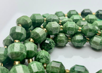 9x10mm AAA Half Strand Faceted Energy Prism Cut Diopside Gemstone Genuine Double Terminated Points Natural Green Diopside 16 Pieces #3613