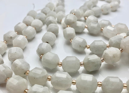 11x12mm AAA Half Strand Faceted Energy Prism Cut White Moonstone Gemstone Genuine Double Terminated Points Natural White Moonstone #3605