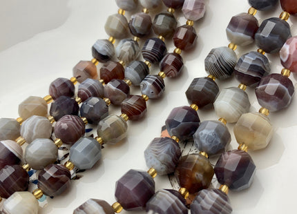 9x10mm 11x12mm AAA Half Strand Faceted Energy Prism Cut Botswana Agate Genuine Double Terminated Points Natural White Gray Agate Beads #3603