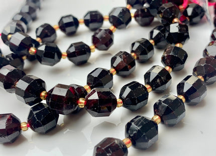 9x10mm AAA Half Strand Faceted Energy Prism Cut Garnet Gemstone Genuine Double Terminated Points Natural Red Garnet Beads 15 Pieces #3599