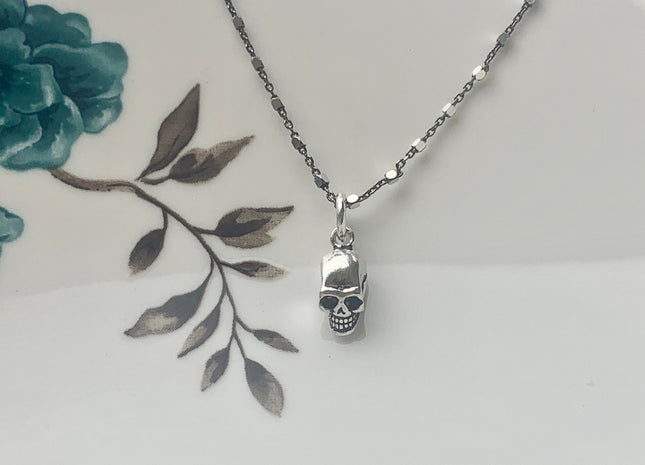 One Piece 5x12 mm 925 Sterling Silver Skull Pendant Findings Skull Antique Bali Design Sterling Silver Pendant #10143