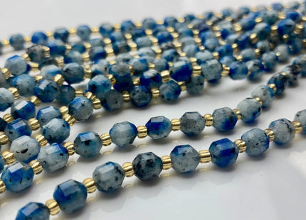 5x6mm Faceted Energy Prism Cut K2 Jasper Granite Gemstone Genuine Double Terminated Points Multi Blue Color 15.5 Inches 48 Pieces #3619