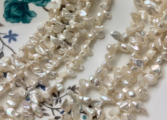 4x7 OR 5x8 OR 6x10-12 mm Natural White Keshi Freshwater Pearl Beads Top Drilled Genuine Natural White Dancing Small Keshi Pearls #P1448
