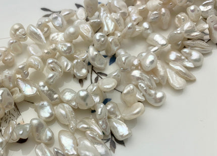 6-7x9-11 mm Natural White Keshi Freshwater Pearl Beads Top Drilled Genuine Natural White Dancing Keshi Pearls #P1451
