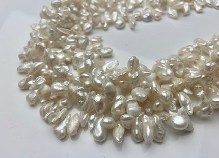 6-7x9-11 mm Natural White Keshi Freshwater Pearl Beads Top Drilled Genuine Natural White Dancing Keshi Pearls #P1451