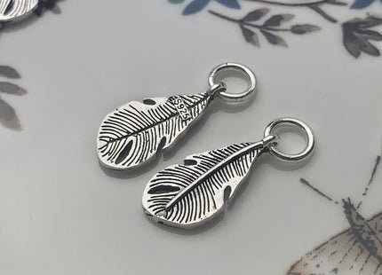 One Piece 8x17 mm 925 Sterling Silver Leaf Shape Pendant Findings Antique Bali Design Sterling Silver Pendant #10145