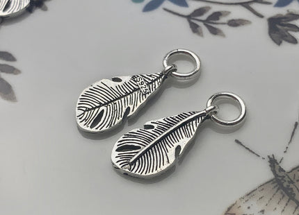 One Piece 8x17 mm 925 Sterling Silver Leaf Shape Pendant Findings Antique Bali Design Sterling Silver Pendant #10145