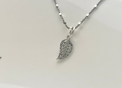 One Piece 7x13 mm 925 Sterling Silver Leaf Shape Pendant Findings Antique Bali Design Sterling Silver Pendant #10147