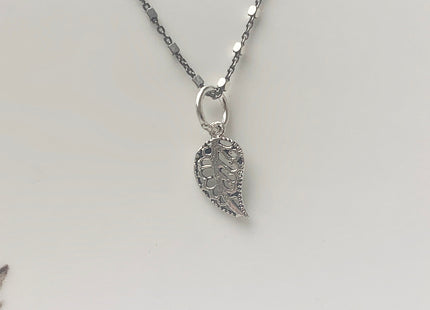 One Piece 7x13 mm 925 Sterling Silver Leaf Shape Pendant Findings Antique Bali Design Sterling Silver Pendant #10147