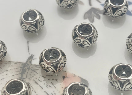 One Piece 5x7.5 mm 925 Sterling Silver Tibetan Style Silver Spacer Ring Genuine Sterling Silver Large Hole Spacer Beads #10149