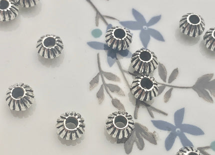 One Piece 4x5.5 mm 925 Sterling Silver Tibetan Style Silver Spacer Ring Genuine Sterling Silver Large Hole Spacer Beads #10150