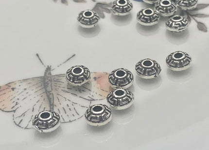 One Piece 3.5x6 mm 925 Sterling Silver Tibetan Style Silver Spacer Ring Genuine Sterling Silver Large Hole Spacer Beads #10151