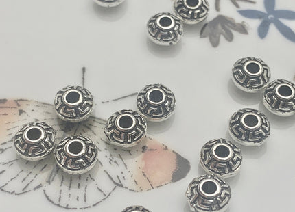 One Piece 3.5x6 mm 925 Sterling Silver Tibetan Style Silver Spacer Ring Genuine Sterling Silver Large Hole Spacer Beads #10151