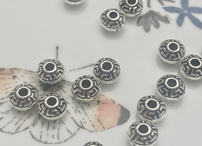 One Piece 3.5x6 mm 925 Sterling Silver Tibetan Style Silver Spacer Ring Genuine Sterling Silver Large Hole Spacer Beads #10151