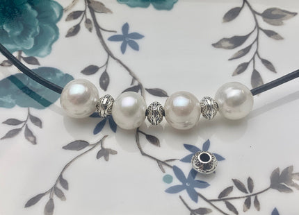 One Piece 4x6 mm 925 Sterling Silver Tibetan Style Silver Spacer Ring Genuine Sterling Silver Large Hole Spacer Beads #10153