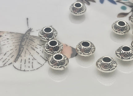 One Piece 4x6 mm 925 Sterling Silver Tibetan Style Silver Spacer Ring Genuine Sterling Silver Large Hole Spacer Beads #10153