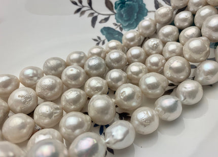 12-14 mm AAA Natural White High Luster Edison Baroque Freshwater Pearl Beads Genuine Freshwater Edison Pearl 29 Pieces #P1422