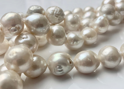 12-14 mm AAA Natural White High Luster Edison Baroque Freshwater Pearl Beads Genuine Freshwater Edison Pearl 29 Pieces #P1422