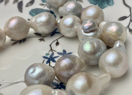 14-16x16-22 mm Natural White Jumbo Size Freshwater Baroque Pearl Beads Genuine Natural White Large Baroque Pearl 21-22 Pieces #P1452