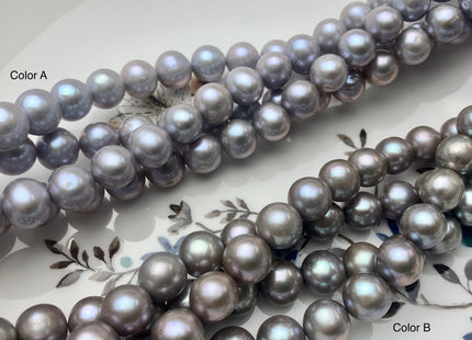 9 mm AAA Gray Color Round Freshwater Pearl Beads Genuine Silver Or Dark Gray Pearl Round Pearl Beads 45 Pieces #P1454