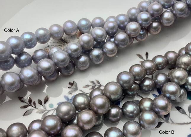 9 mm AAA Gray Color Round Freshwater Pearl Beads Genuine Silver Or Dark Gray Pearl Round Pearl Beads 45 Pieces #P1454