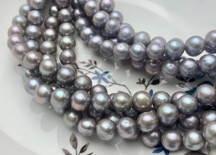 9 mm AAA Gray Color Round Freshwater Pearl Beads Genuine Silver Or Dark Gray Pearl Round Pearl Beads 45 Pieces #P1454