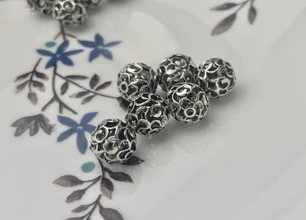 One Piece 8 mm 11.5 mm 925 Sterling Silver Tibetan Style Silver Spacer Ball Genuine Sterling Silver Spacer Bali Antique Beads #10158