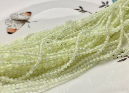 2mm 3mm 4mm Faceted Round Lemon Jade Gemstone Beads Gemmy Yellow Green Color Jade Small Tiny Beads 15.5 Inches Strand #3643