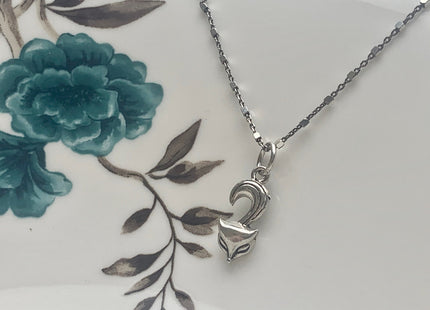 One Piece 8x18 mm 925 Sterling Silver Fox Pendant Findings Fox Antique Bali Design Sterling Silver Pendant #10164