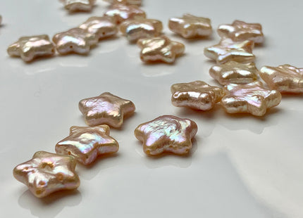One Piece 11-12mm Very Rare Natural Pink Star Shape Freshwater Coin Pearl Beads Genuine High Luster Star Coin Pearls #P1460