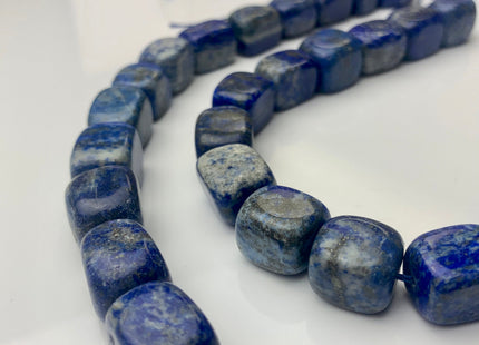 13-14x18 mm Natural Blue Lapis Gemstone Beads Genuine Natural Organic Rock Large Dice Shape Blue Lapis Beads 24 Pieces #3572
