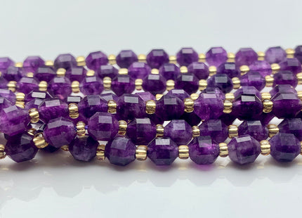 5x6mm Faceted Energy Prism Cut Amethyst Gemstone Genuine Double Terminated Points Natural Purple Amethyst Beads 15.5 Inches 48 Pieces #3645