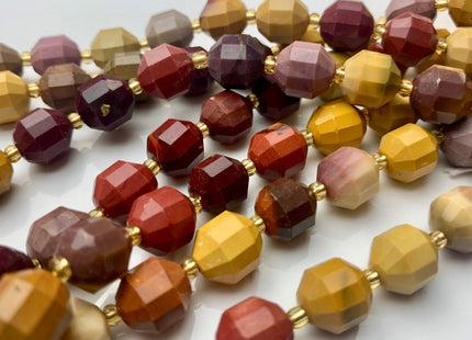 9x10mm Half Strand Faceted Energy Prism Cut Mookaite Gemstone Genuine Double Terminated Points Yellow Red Brown Jasper Beads 16 Pieces #3626