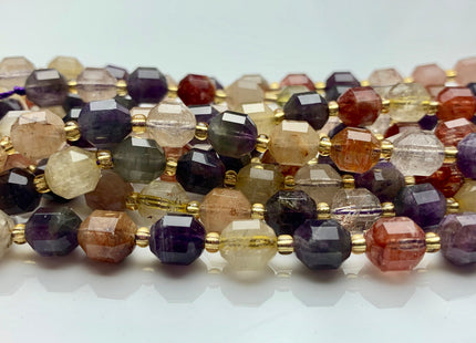 7x8mm 9x10mm Half Strand Faceted Energy Prism Cut Auralite 23 Gemstone Genuine Double Terminated Points Natural Cacoxenite Beads #3593