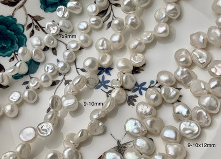7-9x9-12mm AAA Natural White Top Drilled Keshi Nugget Freshwater Pearl Genuine Dancing White High Luster Keshi Pearl Beads #P1468