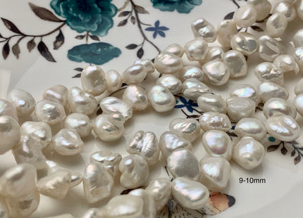 7-9x9-12mm AAA Natural White Top Drilled Keshi Nugget Freshwater Pearl Genuine Dancing White High Luster Keshi Pearl Beads #P1468
