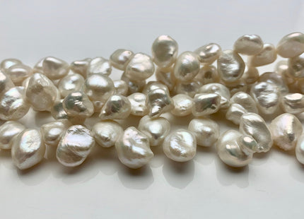 7-9x9-12mm AAA Natural White Top Drilled Keshi Nugget Freshwater Pearl Genuine Dancing White High Luster Keshi Pearl Beads #P1468