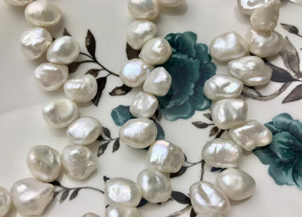 7-9x9-12mm AAA Natural White Top Drilled Keshi Nugget Freshwater Pearl Genuine Dancing White High Luster Keshi Pearl Beads #P1468