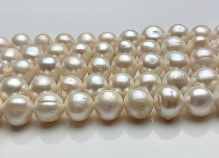 11-12 mm Natural White Potato Ringed Freshwater Pearl Beads Genuine Natural Pearl Beads Cultured Freshwater Pearls 38 Pieces #P1472