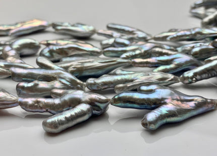 AAA Rare Chicken Feet Shape Genuine Freshwater Pearl Beads Gray Color, High Luster Limited Edition Biwa Pearl Beads 10-12 Pieces #P1476