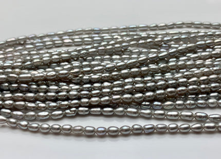 2.5x4 mm AA Gray Rice Tiny Seed Freshwater Pearls High Luster Very Rare Genuine Gray Natural Rice Freshwater Pearls 82-100 Beads #P1481