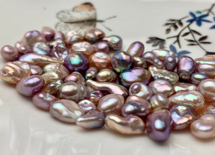 5 Piece AA 5-10 mm High Luster Undrilled Natural Mauve Pink Freshwater Keshi Pearl Beads Genuine Natural Very Rare Keshi Pearls #P1487-A