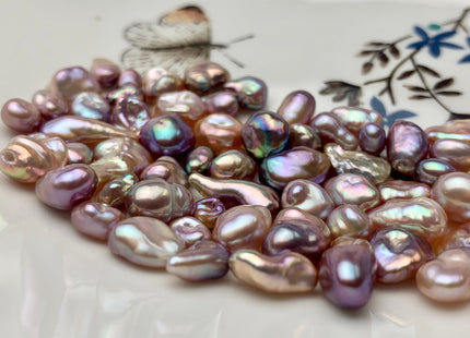 5 Piece AA 5-10 mm High Luster Undrilled Natural Mauve Pink Freshwater Keshi Pearl Beads Genuine Natural Very Rare Keshi Pearls #P1487-A