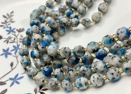 7x8mm 9x10mm Half Strand Faceted Energy Prism Cut K2 Jasper Gemstone Genuine Double Terminated Points Natural Granite K2 Jasper Beads #3663