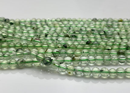 4mm Smooth Round Translucent Green Color Prehnite Beads Genuine Light Green Prehnite Gemstone Beads 15.5 Inches Strand #3679