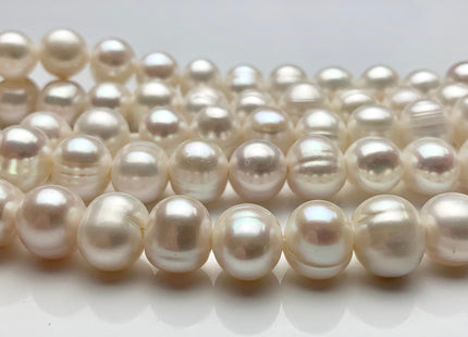 11-12 mm Large Hole Natural White Potato Freshwater Pearl Beads Hole Size 2.2 mm Genuine Large Hole Beads Large Hole White Pearls #P1486