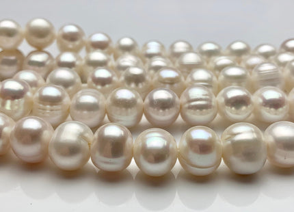 11-12 mm Large Hole Natural White Potato Freshwater Pearl Beads Hole Size 2.2 mm Genuine Large Hole Beads Large Hole White Pearls #P1486